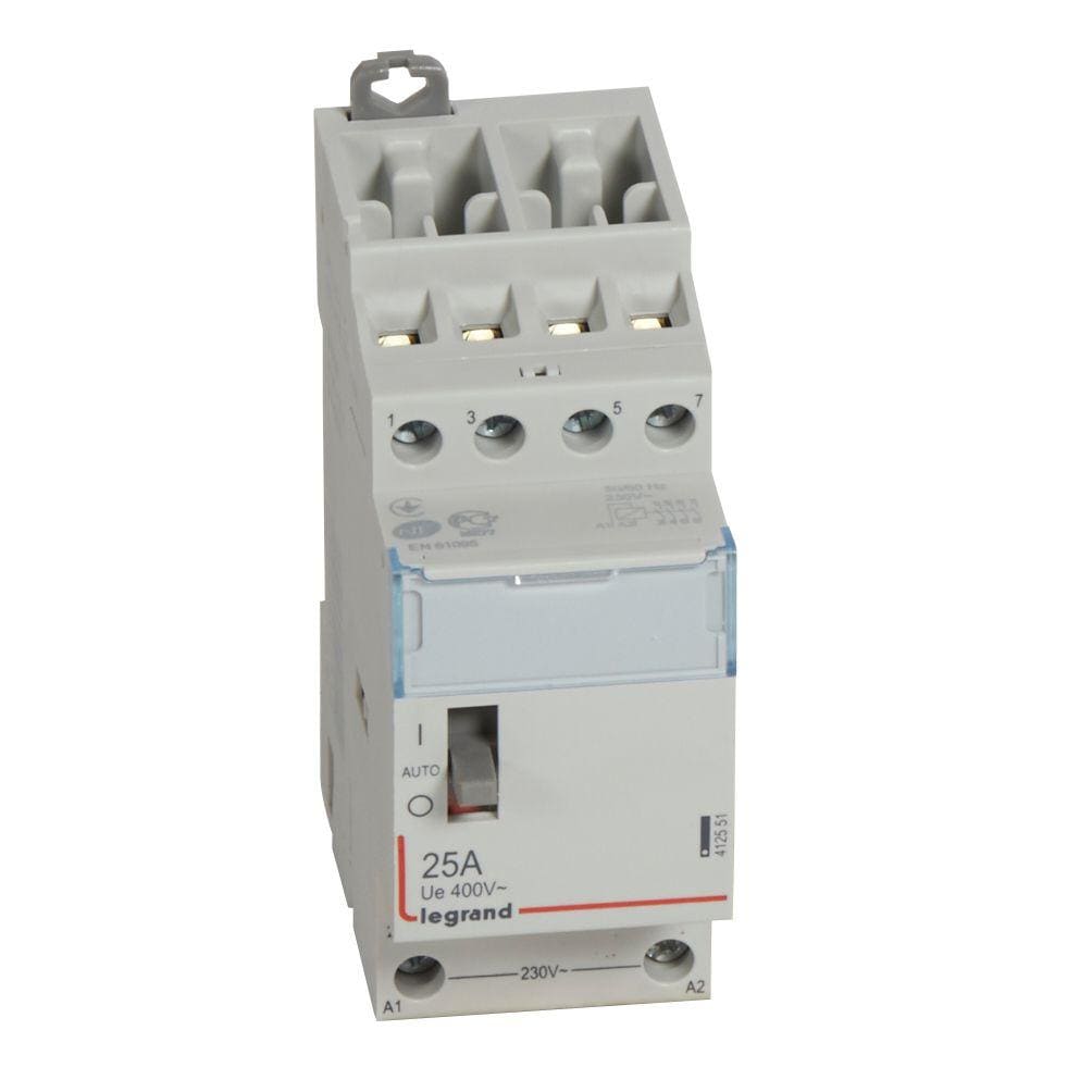LEGRAND - Contactor con bobina 230 V~ - 4P - 250 V~ - 25A - 4 NA - 2 módulos