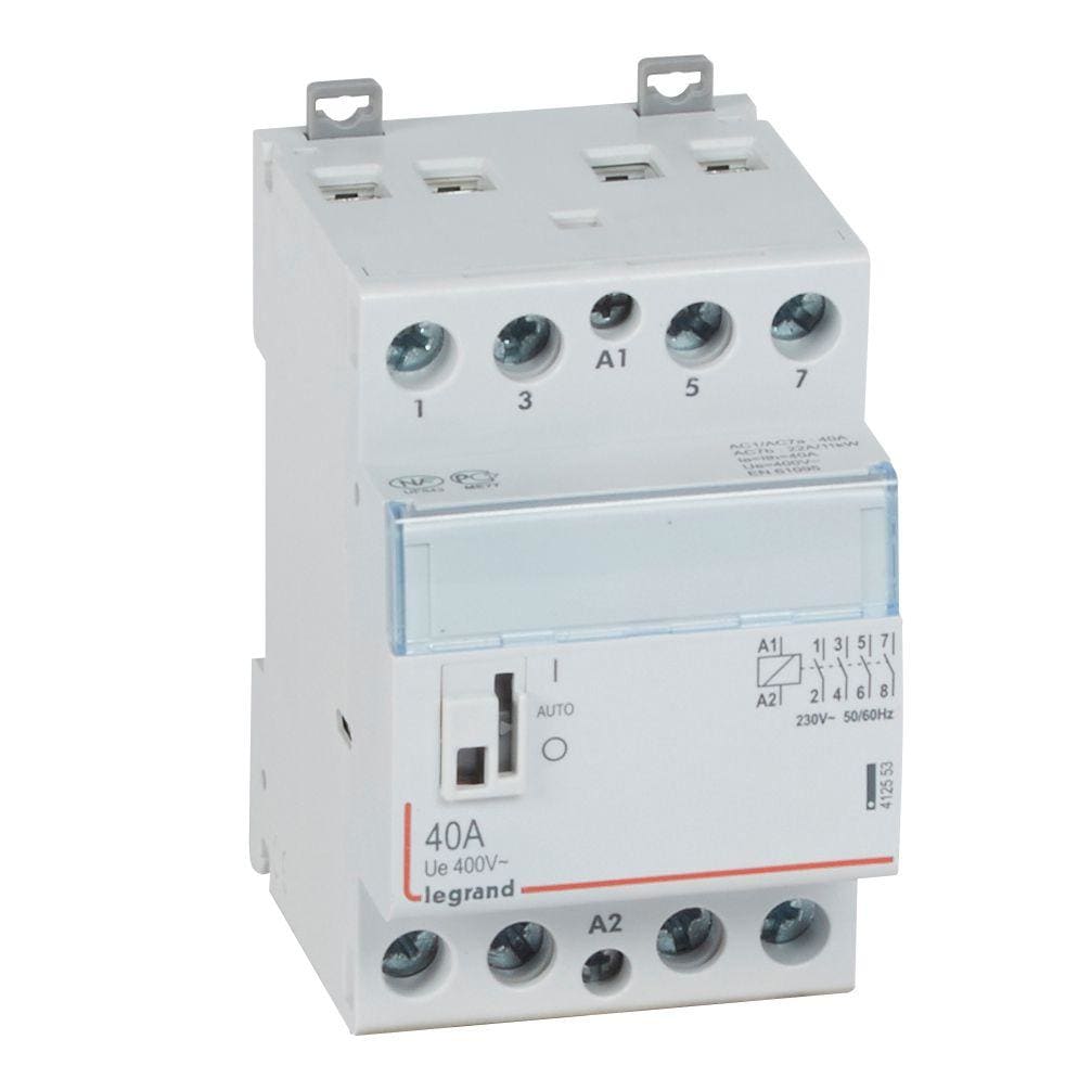 LEGRAND - Contactor con bobina 230 V~ - 4P - 250 V~ - 40A - 4 NA - 3 módulos