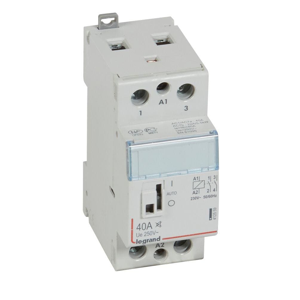 LEGRAND - Contactor silencioso con bobina 230 V~ - 2P - 250 V~/40A - 2 NA