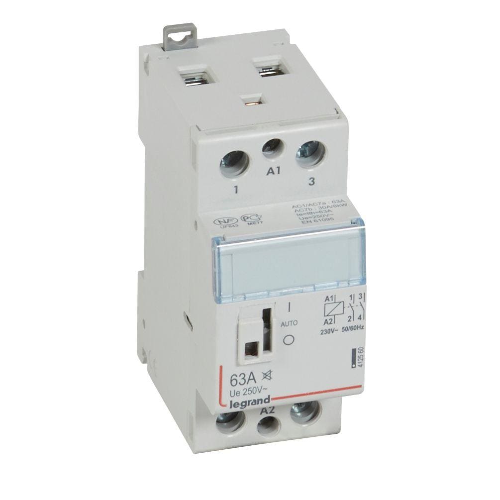 LEGRAND - Contactor silencioso con bobina 230 V~ - 2P - 250 V~/63A - 2 NA