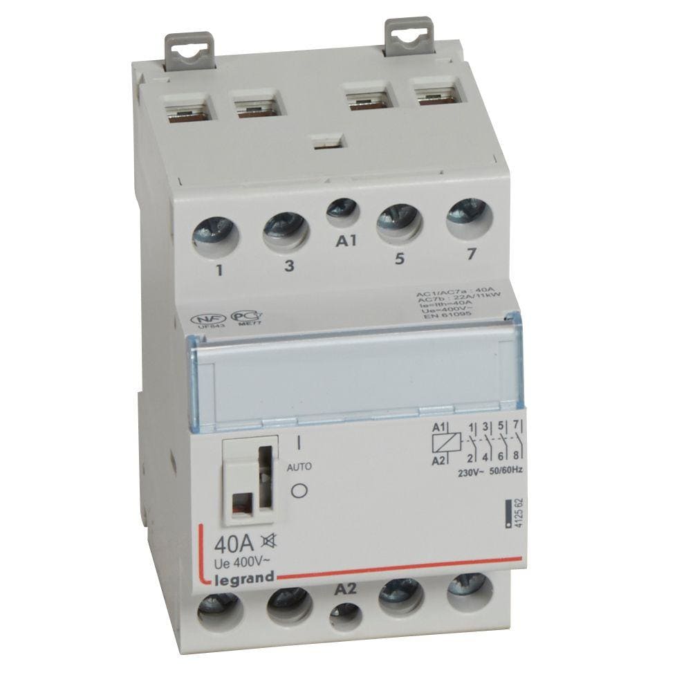LEGRAND - Contactor silencioso con bobina 230 V~ - 4P - 400 V~/40A - 4 NA