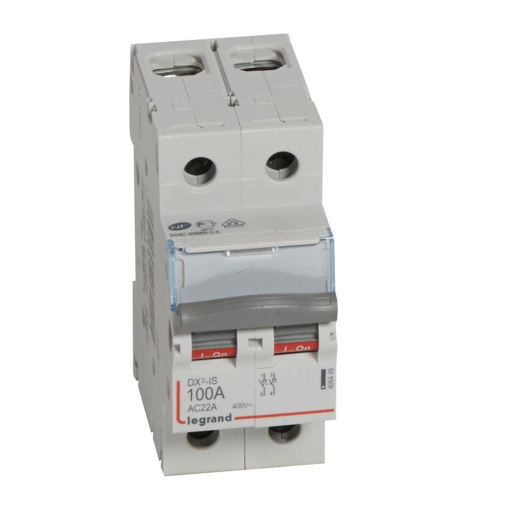 LEGRAND - Interruptor seccionador DX³ -IS - 2P - 400 V~ - 100A - 2 módulos