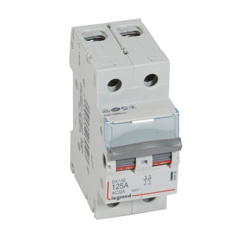LEGRAND - Interruptor seccionador DX³ -IS - 2P - 400 V~ - 125A - 2 módulos