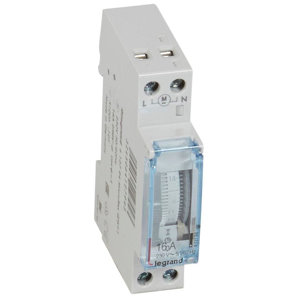 LEGRAND - Interruptor horario prog. analógico - esfera vertical - semanal - con reserva de marcha