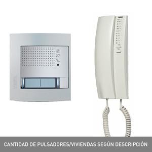 TEGUI - Kit audio A1 (1 vivienda) 2 hilos, placa SFERA NEW y teléfono SERIE 7