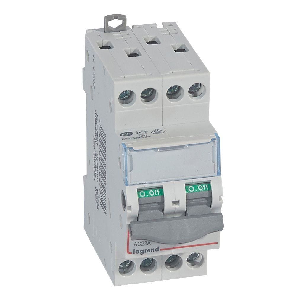 LEGRAND - Interruptor seccionador DX³ -IS - 4P - 400 V~ - 20A - 2 módulos