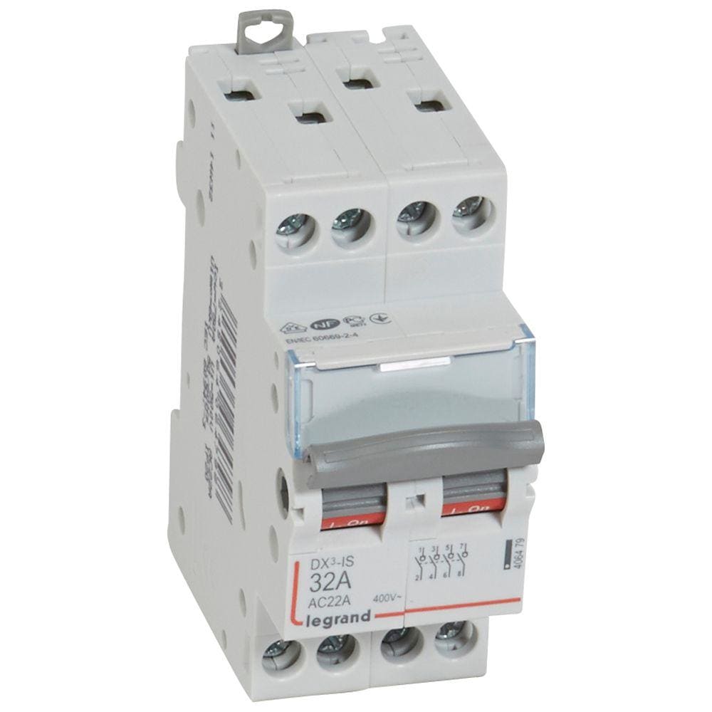 LEGRAND - Interruptor seccionador DX³ -IS - 4P - 400 V~ - 32A - 2 módulos