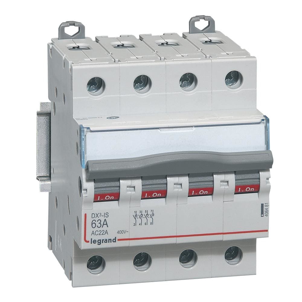 LEGRAND - Interruptor seccionador DX³ -IS - 4P - 400 V~ - 63A - 4 módulos