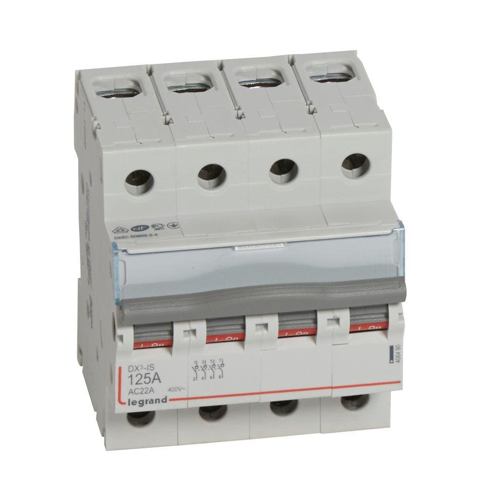 LEGRAND - Interruptor seccionador DX³ -IS - 4P - 400 V~ - 125A - 4 módulos