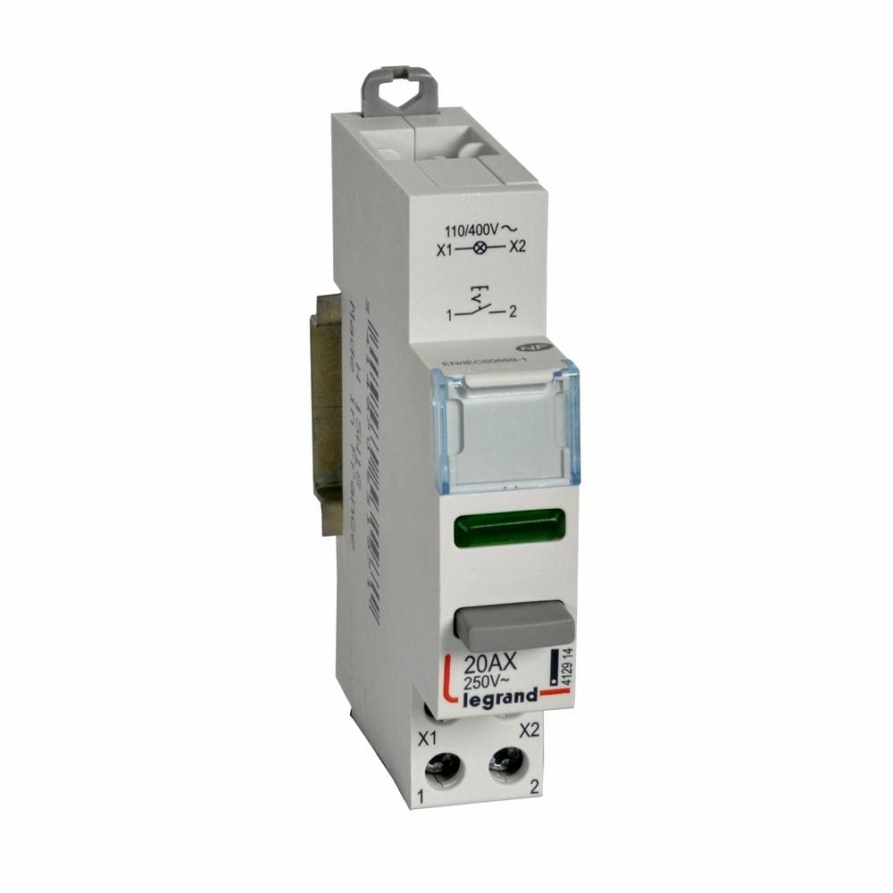 LEGRAND - Interruptor doble función - 20A - 250 V~ - 1 NA + indicador verde