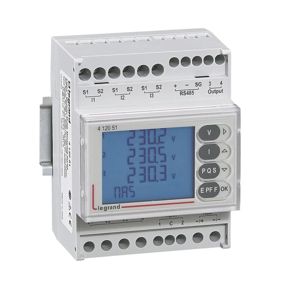 LEGRAND - Central de medida EMDX³ modular - salida por impulsos y Modbus RS485 - 4 módulos - Pantalla LCD