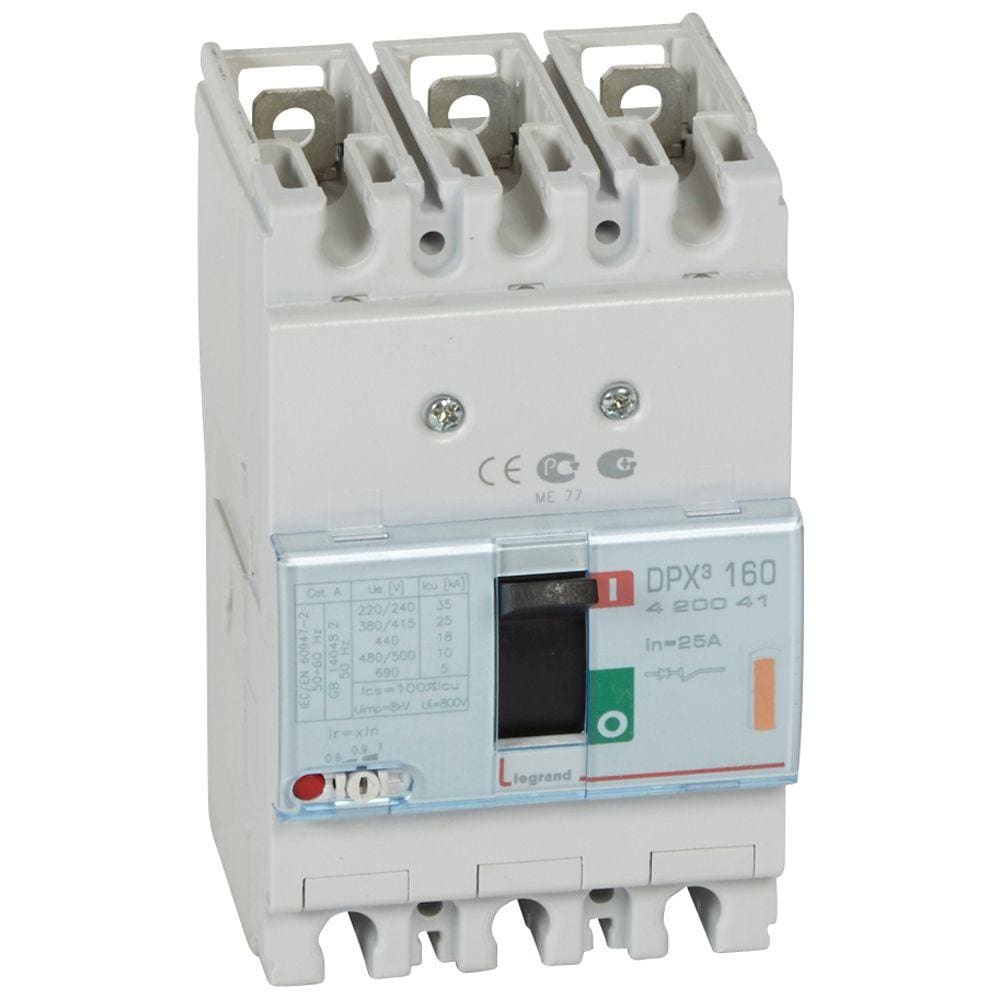 LEGRAND - Automático MCCB DPX³ 160 - magnetotérmico - 3P - Icu 25 kA (400 V~) - In 25A