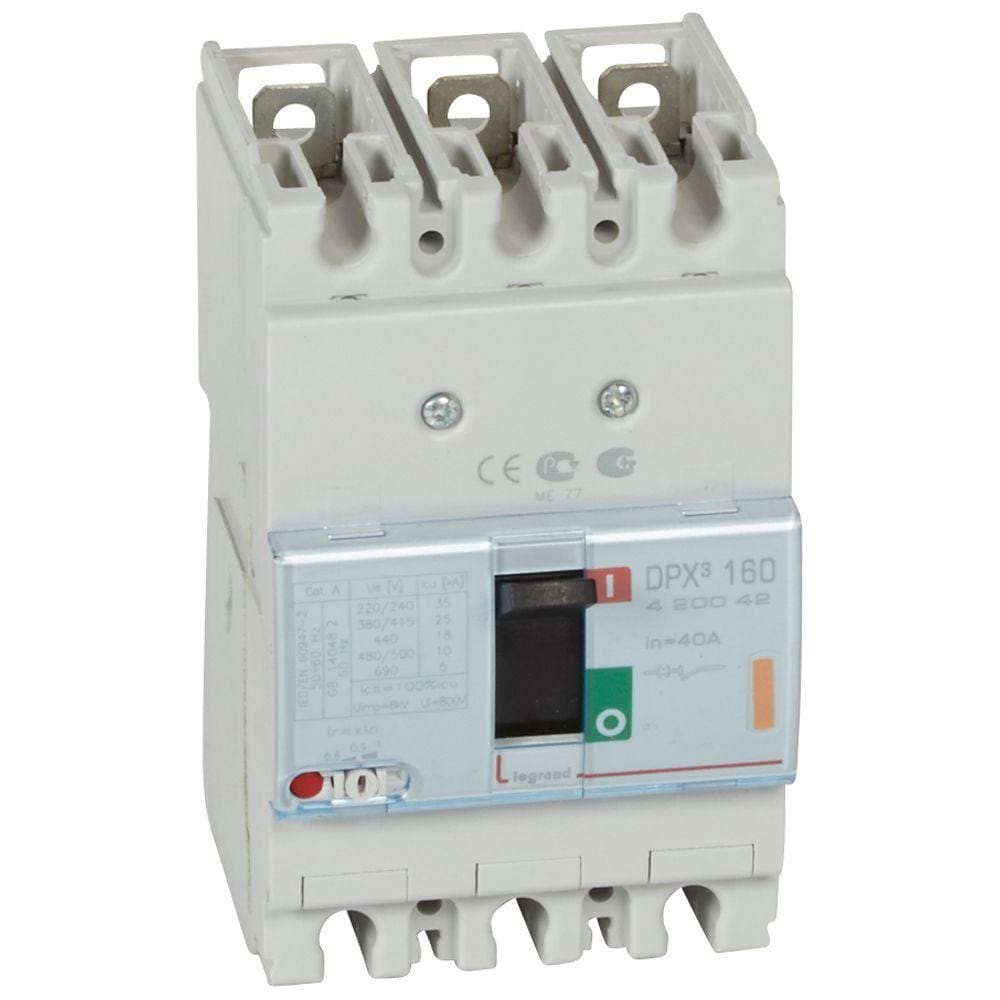 LEGRAND - Automático MCCB DPX³ 160 - magnetotérmico - 3P - Icu 25 kA (400 V~) - In 40A