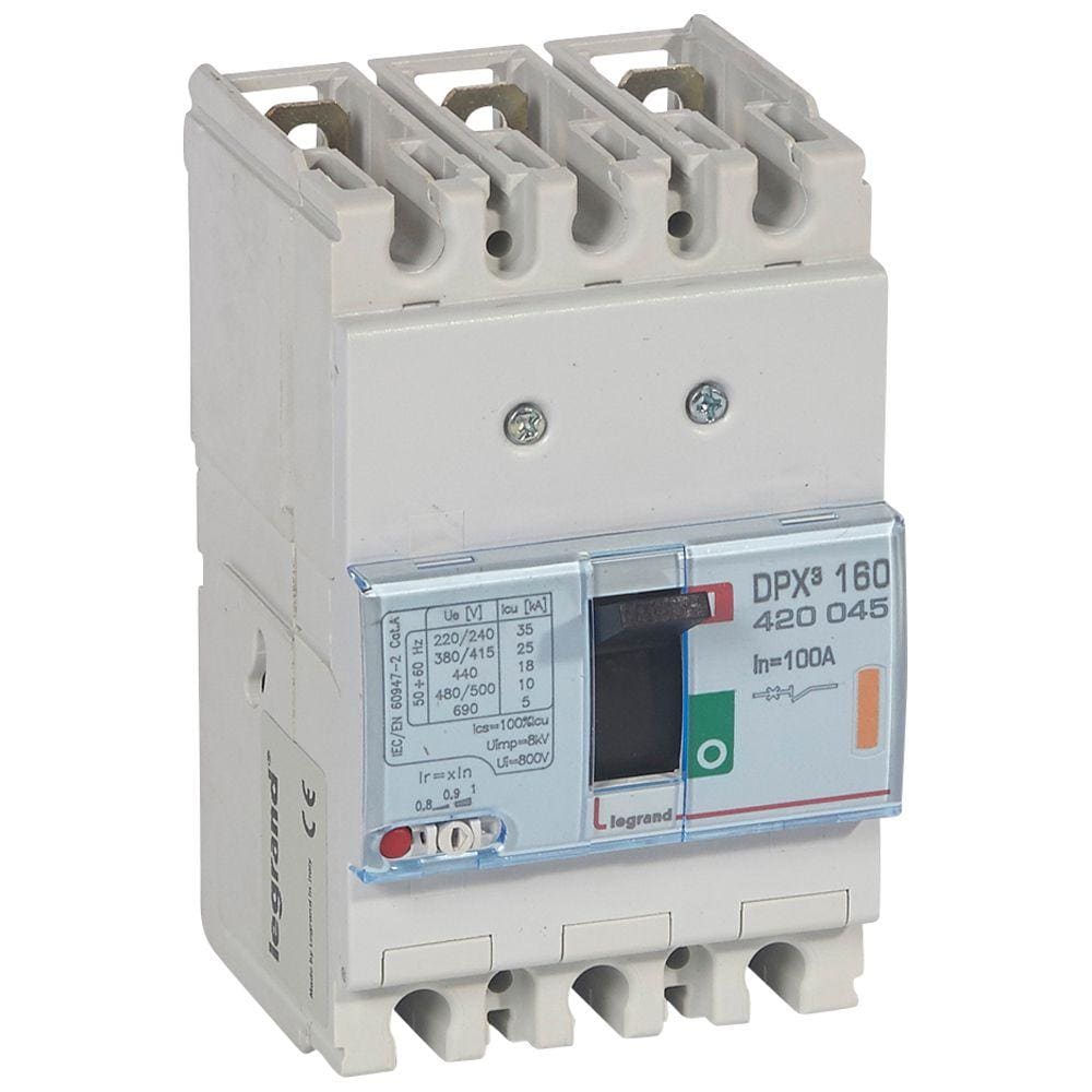 LEGRAND - Automático MCCB DPX³ 160 - magnetotérmico - 3P - Icu 25 kA (400 V~) - In 100A