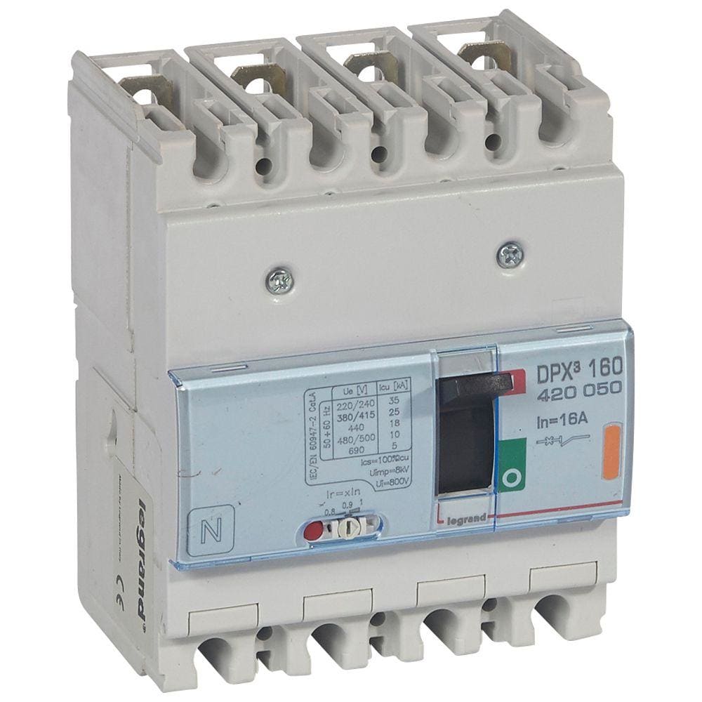 LEGRAND - Automático MCCB DPX³ 160 - magnetotérmico - 4P - Icu 25 kA (400 V~) - In 16A
