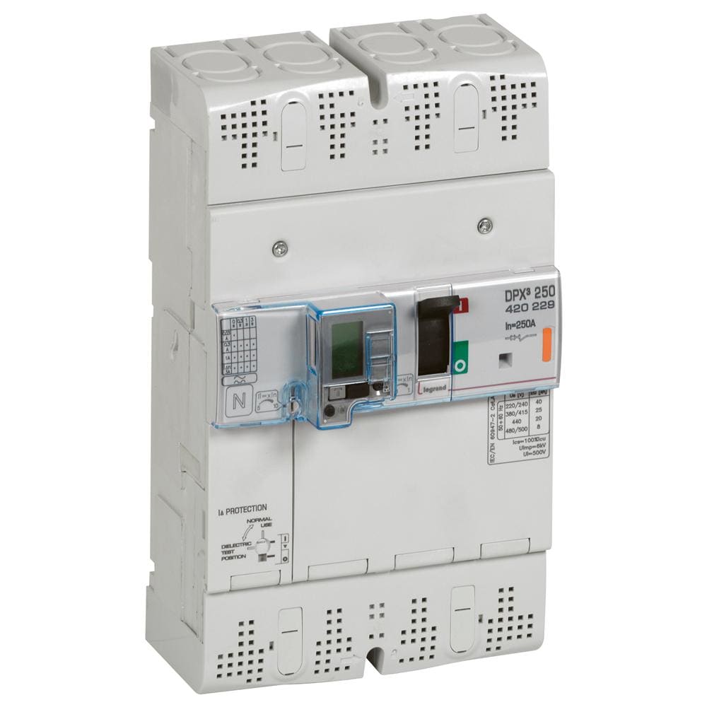 LEGRAND - Automático MCCB DPX³ 250 - magnetotérmico diferencial -- 4P - Icu 25 kA (400 V~) - In 250A