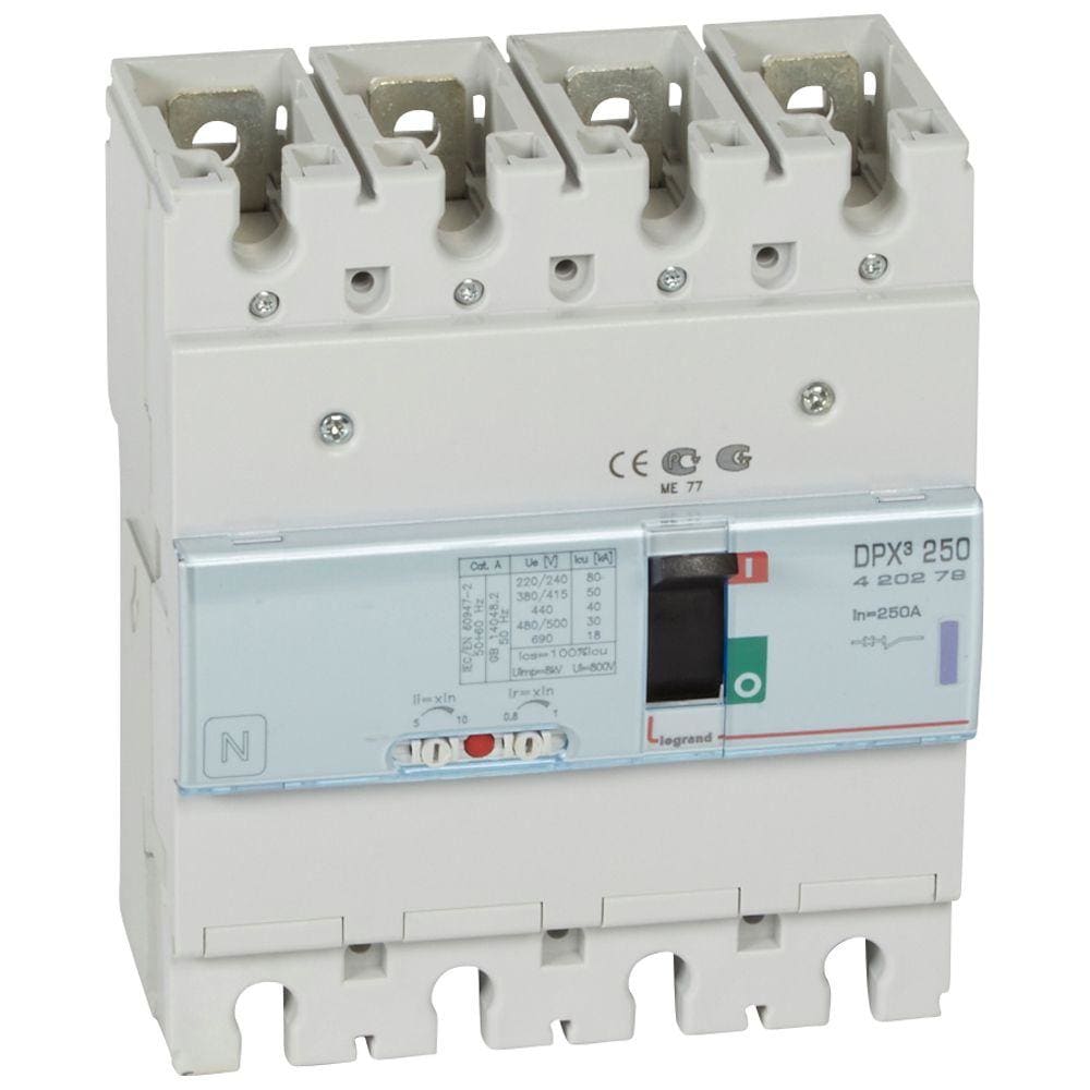 LEGRAND - Automático MCCB DPX³ 250 - magnetotérmico - 4P - Icu 50kA (400 V~) - In 250A
