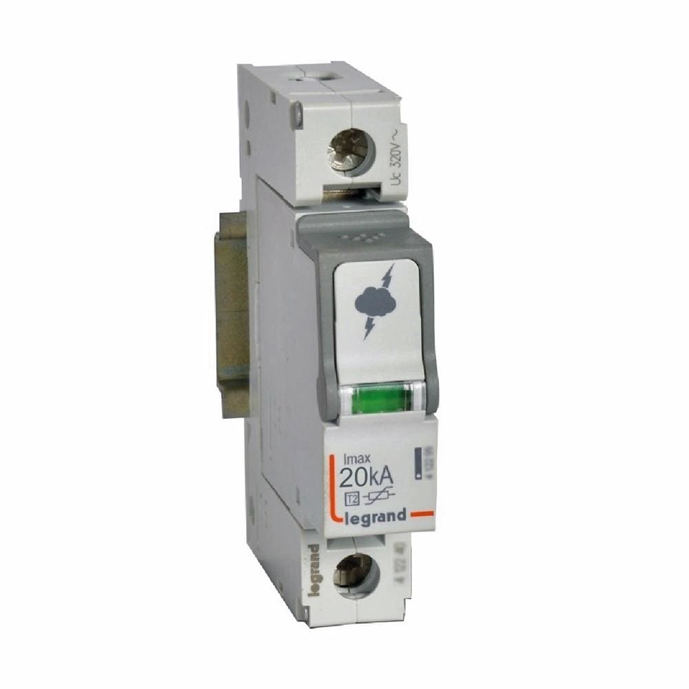 LEGRAND - Limitador de sobretensiones T2 - Imax 20 kA/polo - 1P - 320VA - 1 módulo