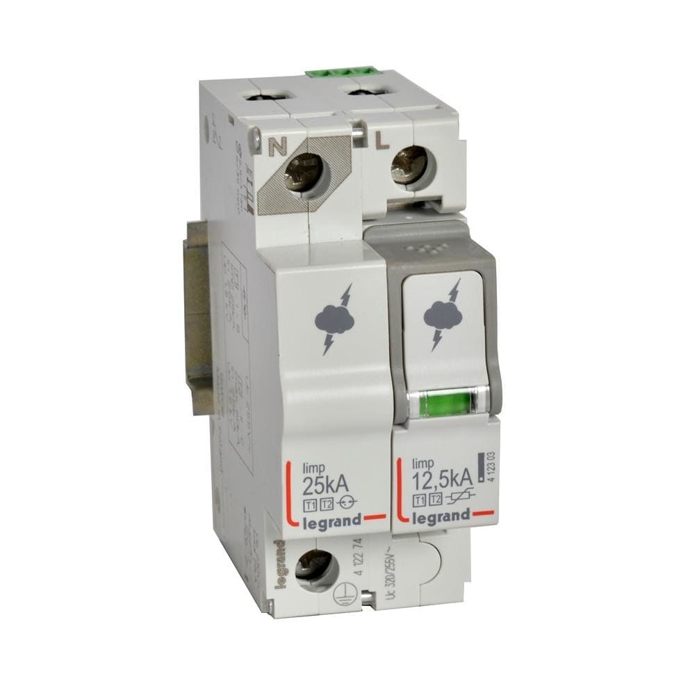LEGRAND - Limitador de sobretensión - protección CGBT - T1+T2 - Iimp 12,5 kA/polo - 1P+N