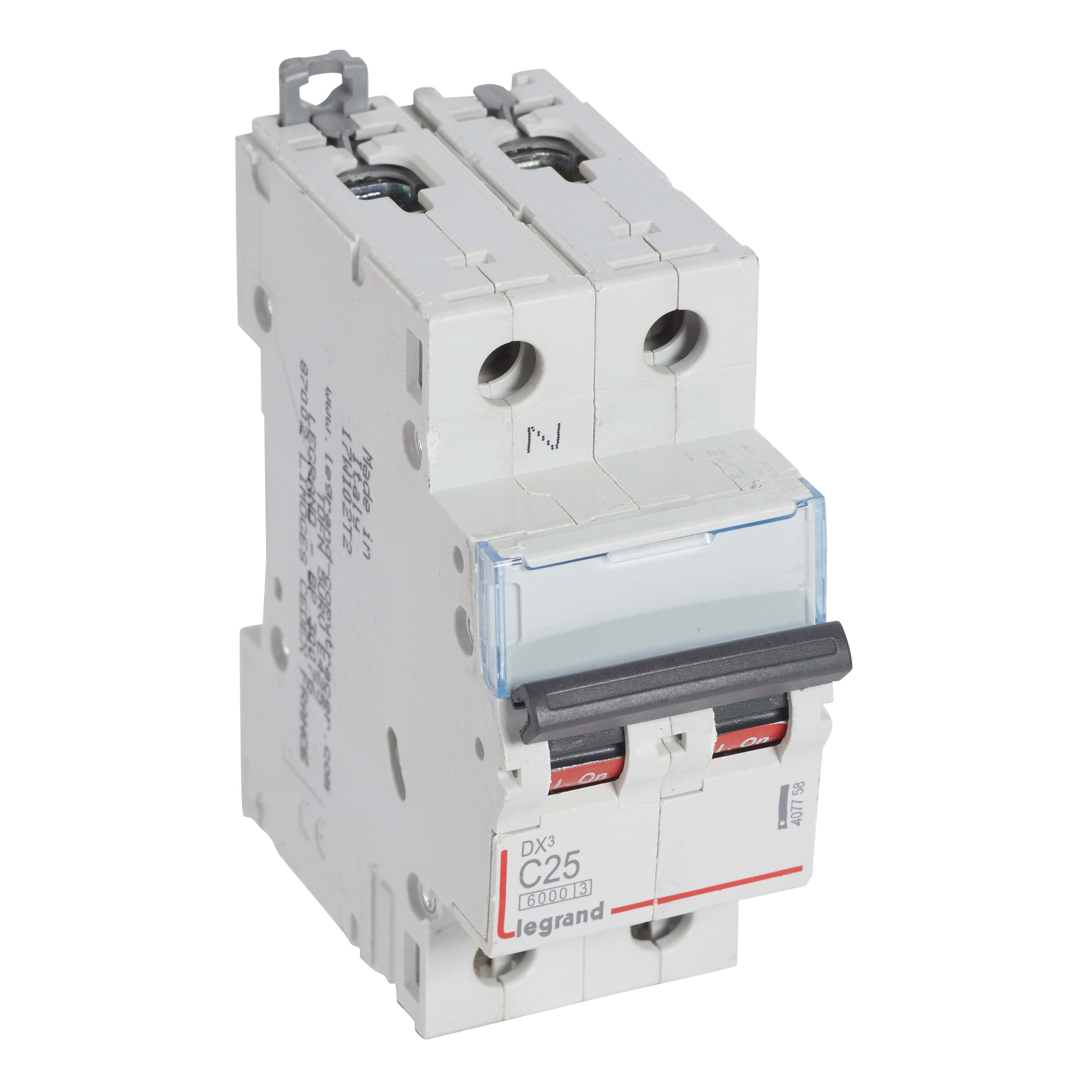 LEGRAND - Magnetotérmico DX³ 6000/10kA - 1P+N - 230V~ - 25A - curva C