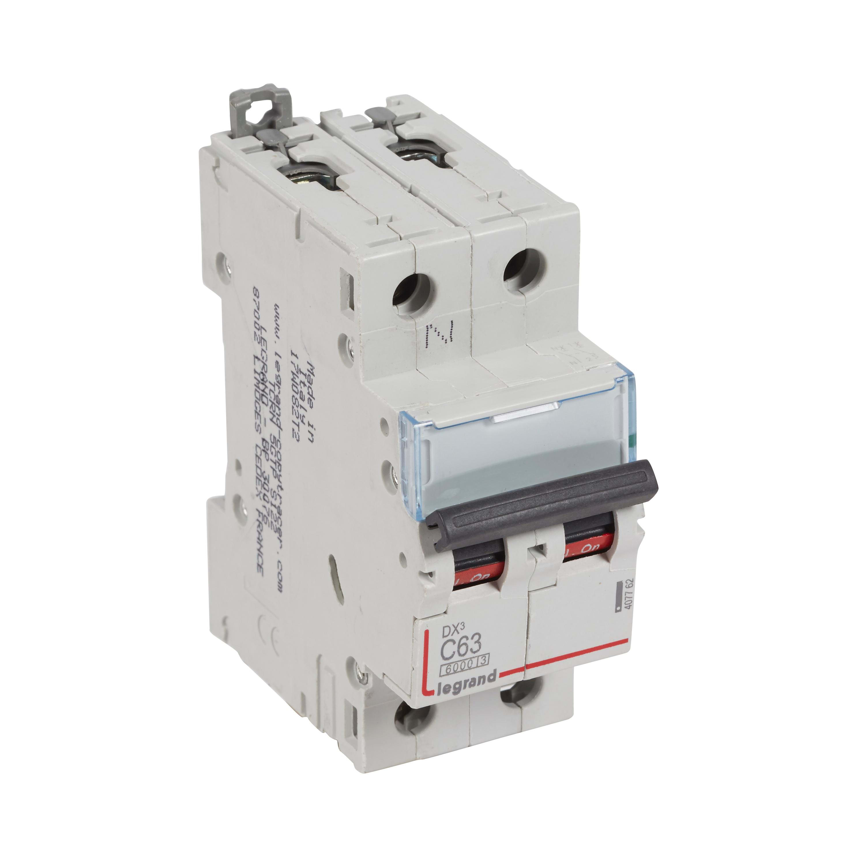 LEGRAND - Magnetotérmico DX³ 6000/10kA - 1P+N - 230V~ - 63A - curva C