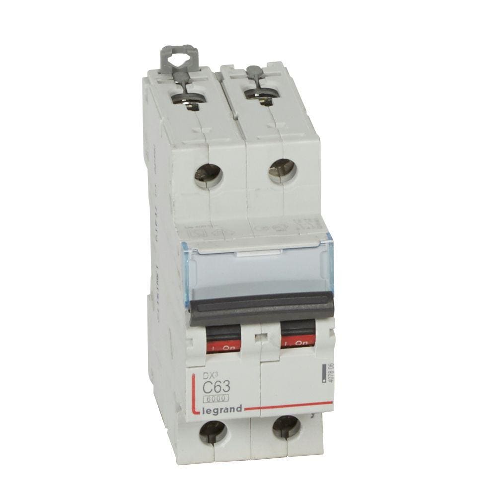 LEGRAND - Magnetotérmico DX³ 6000/10kA - 2P - 230/400V~ - 63A - curva C
