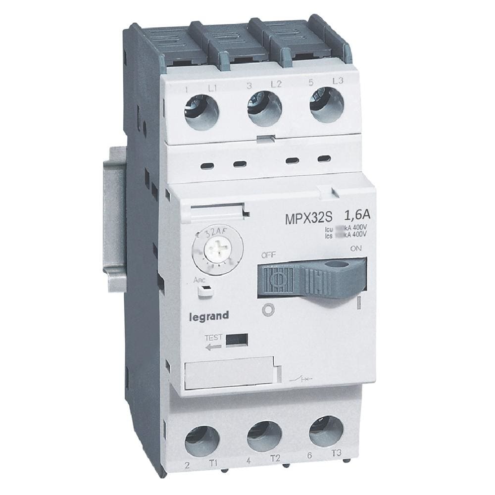 LEGRAND - Guardamotor magnetotérmico MPX³ 32S - 1,6A - 100kA