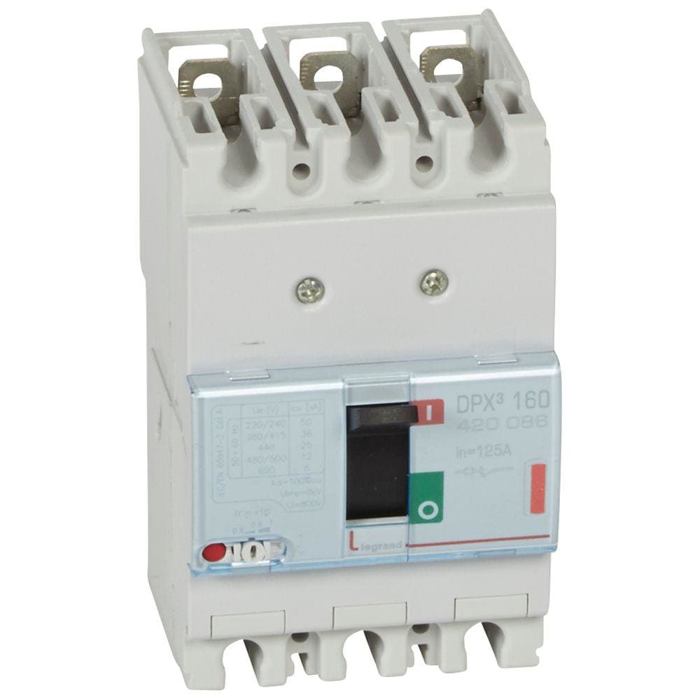 LEGRAND - Automático MCCB DPX³ 160 - magnetotérmico - 3P - Icu 36 kA (400 V~) - In 125A