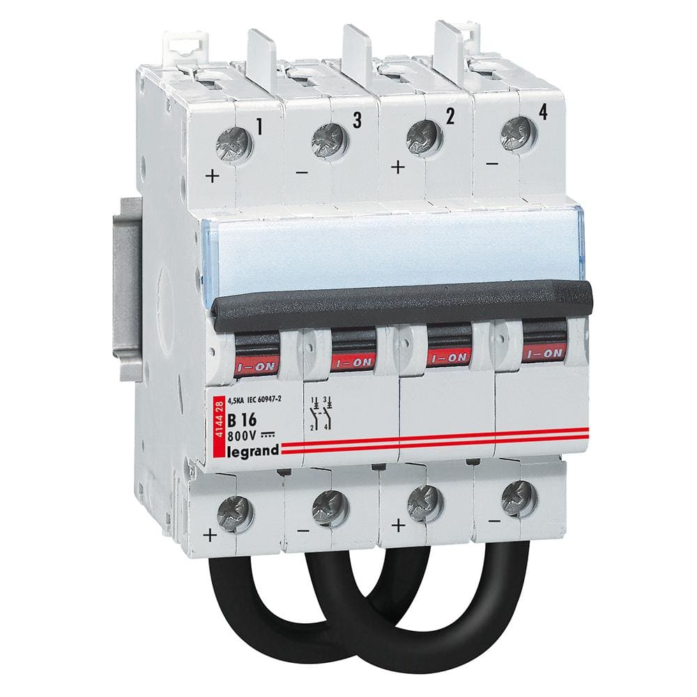 LEGRAND - Interruptor automático DX³ - 4,5 kA - 800 V= - 2P - 16A - 4 módulos
