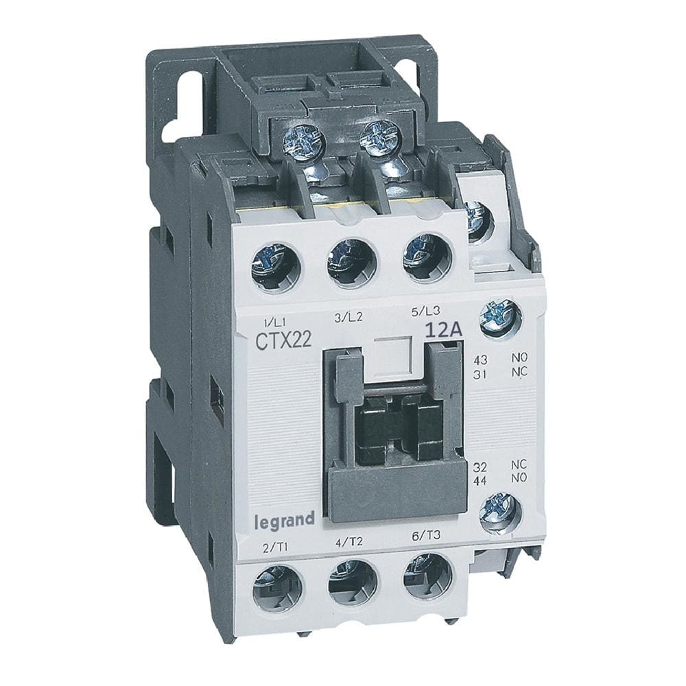 LEGRAND - Contactores tripolares CTX³ 22 - 12A - 24 V~ - 1 NA + 1 NC - Bornas con tornillo