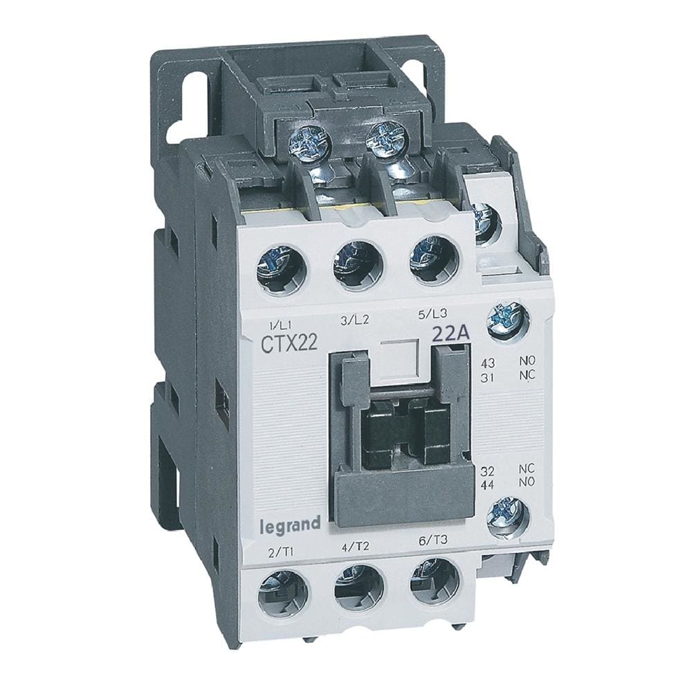 LEGRAND - Contactores tripolares CTX³ 22 - 22A - 24 V~ - 1 NA + 1 NC - Bornas con tornillo