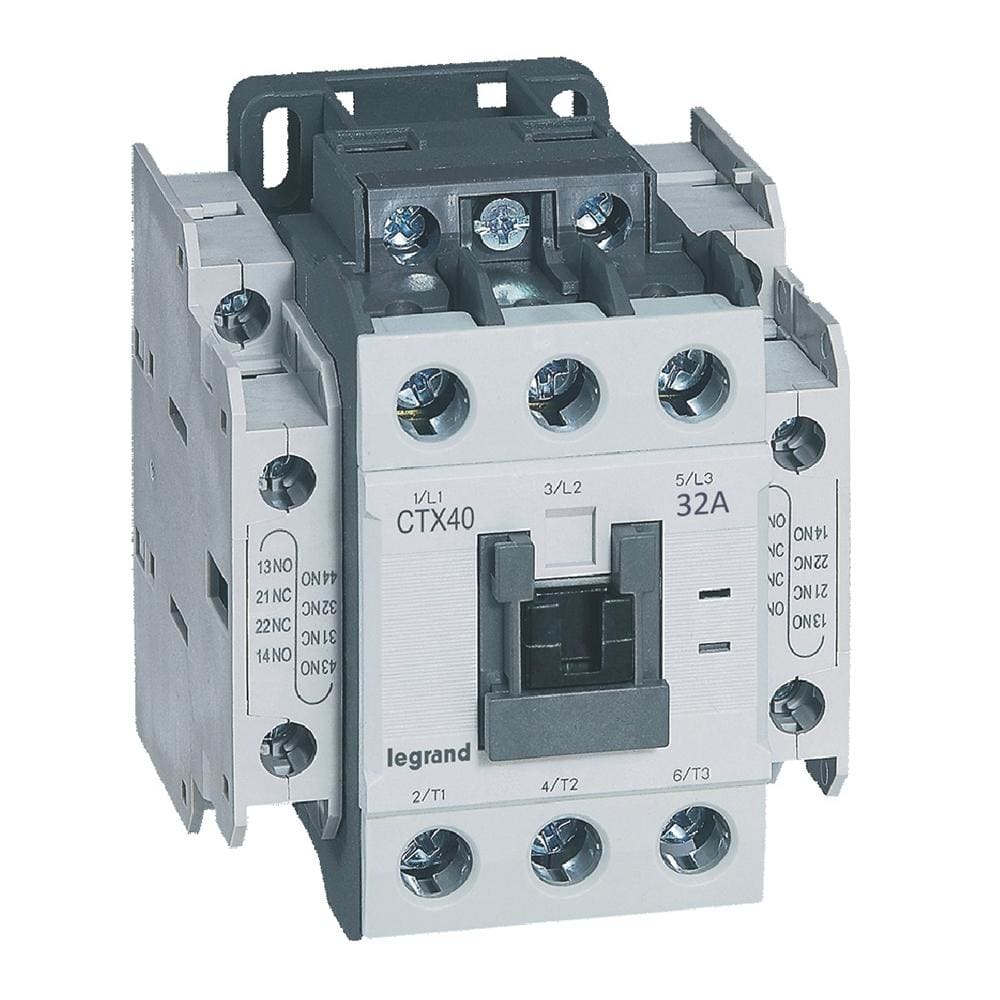 LEGRAND - Contactores tripolares CTX³ 40 - 32A - 24 V~ - 2 NA + 2 NC - Bornas con tornillo