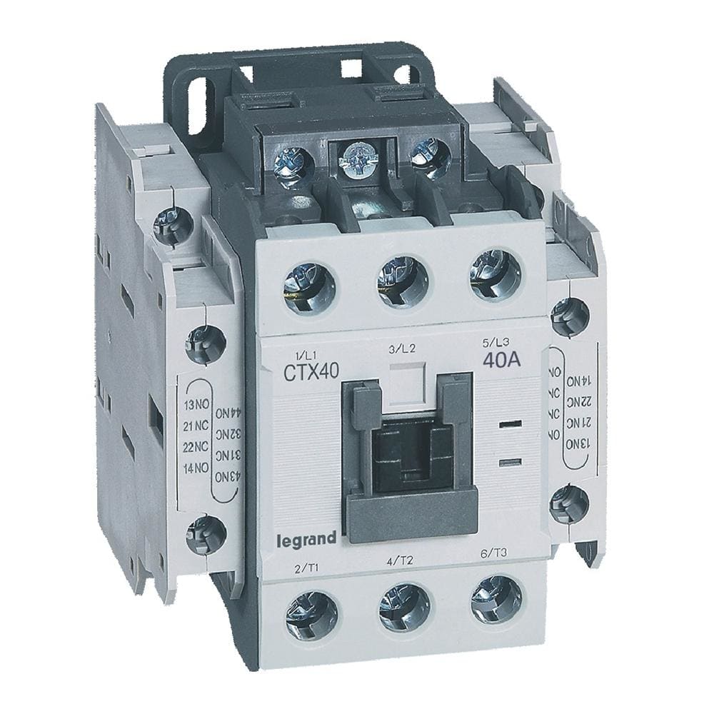 LEGRAND - Contactores tripolares CTX³ 40 - 40A - 230 V~ - 2 NA + 2 NC - Bornas con tornillo