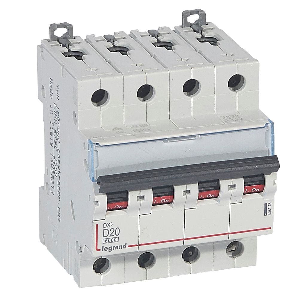 LEGRAND - Magnetotérmico DX³ 6000/10kA - 4P - 400V~ - 20A - curva D