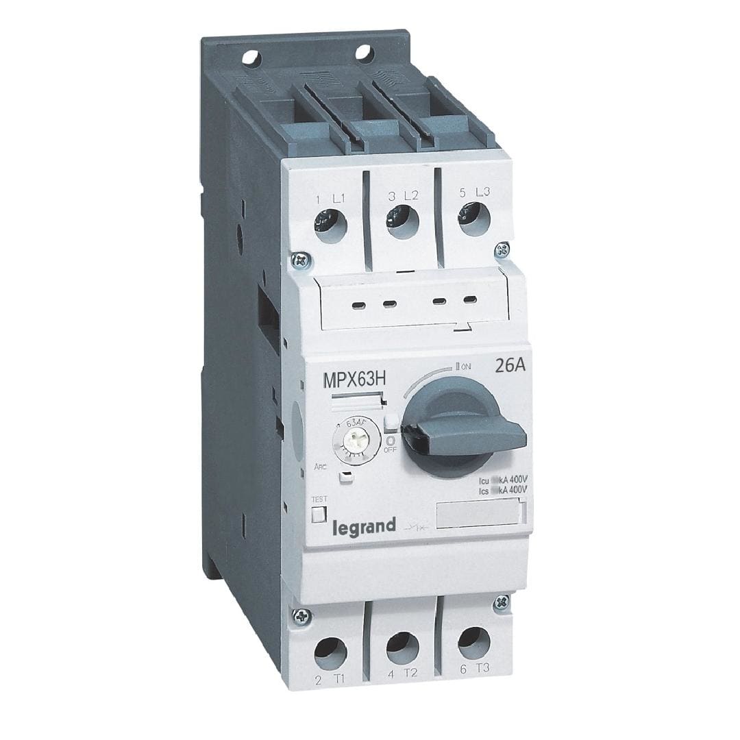 LEGRAND - Guardamotor magnetotérmico MPX³ 63H - 26A - 50kA