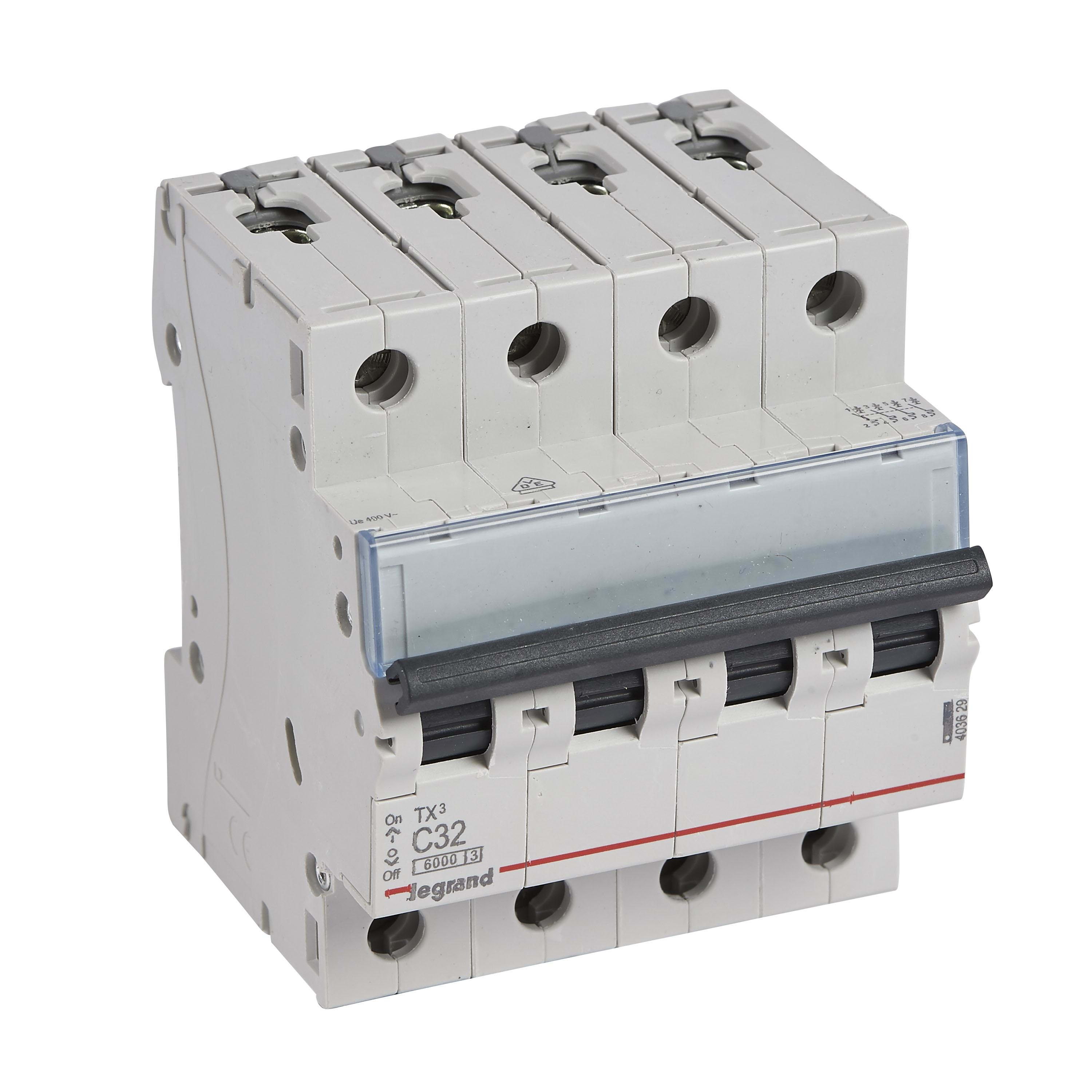 LEGRAND - Magnetotérmico TX³ - 4P - 400V~ - 32A - curva C - 4 módulos