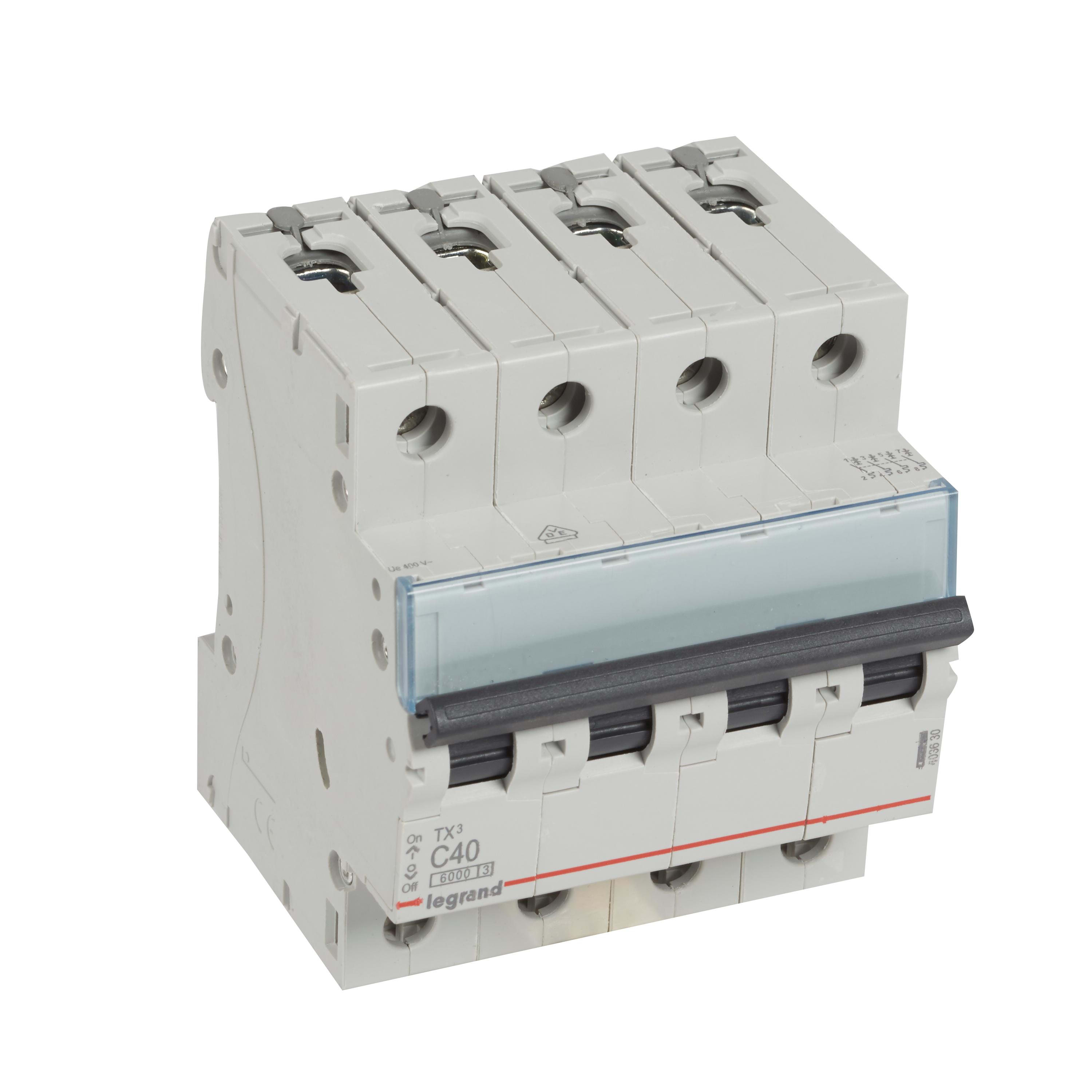 LEGRAND - Magnetotérmico TX³ - 4P - 400V~ - 40A - curva C - 4 módulos