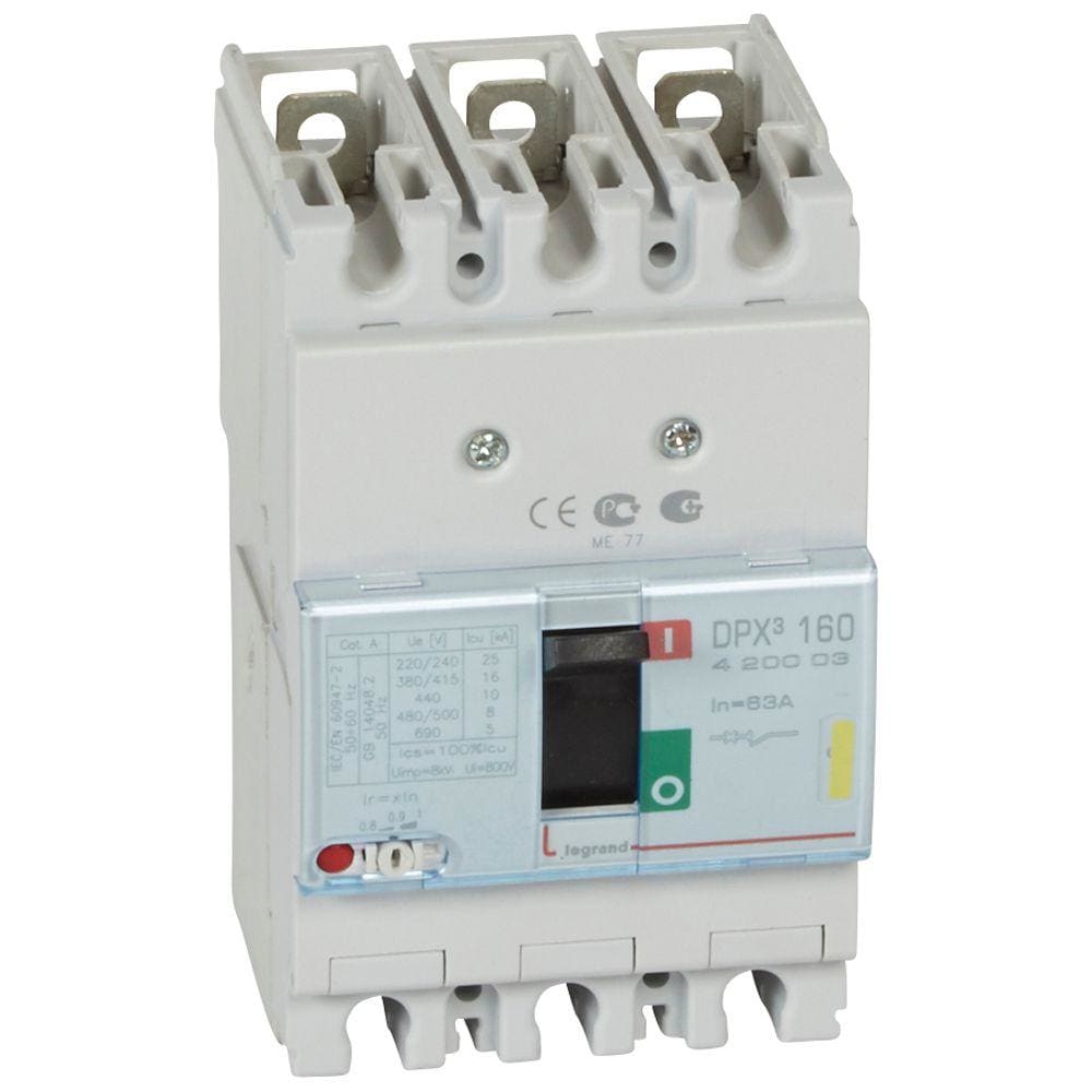 LEGRAND - Automático MCCB DPX³ 160 - magnetotérmico - 3P - Icu 16 kA (400 V~) - In 63A