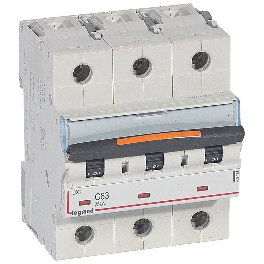 LEGRAND - Magnetotérmico DX³ 25kA - 3P - 400V~ - 63A - curva C