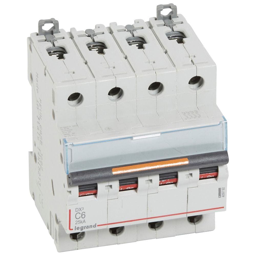 LEGRAND - Magnetotérmico DX³ 25kA - 4P - 400V~ - 6A - curva C