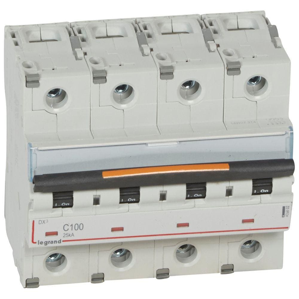 LEGRAND - Magnetotérmico DX³ 25kA - 4P - 400V~ - 100A - curva C