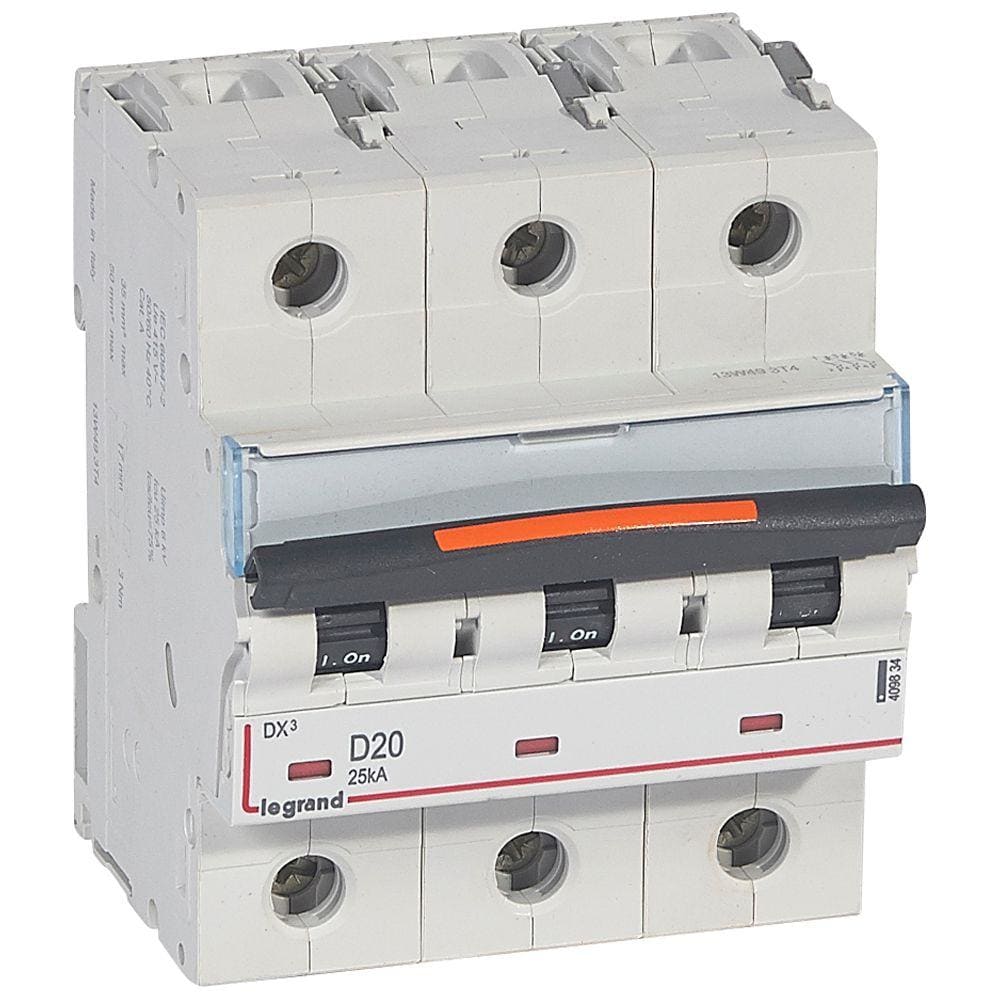 LEGRAND - Magnetotérmico DX³ 25kA - 3P - 400V~ - 20A - curva D