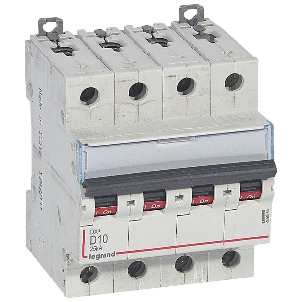 LEGRAND - Magnetotérmico DX³ 25kA - 4P - 400V~ - 10A - curva D