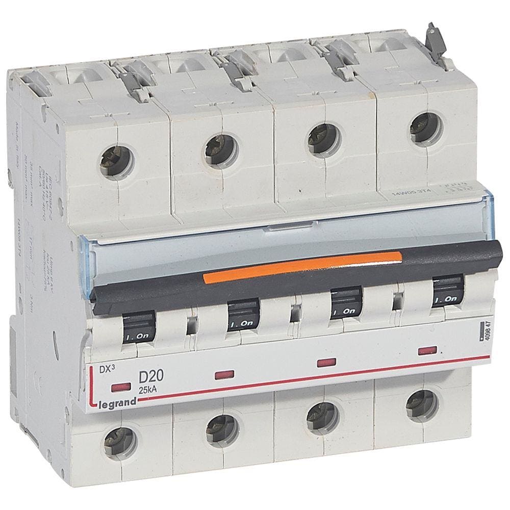 LEGRAND - Magnetotérmico DX³ 25kA - 4P - 400V~ - 20A - curva D