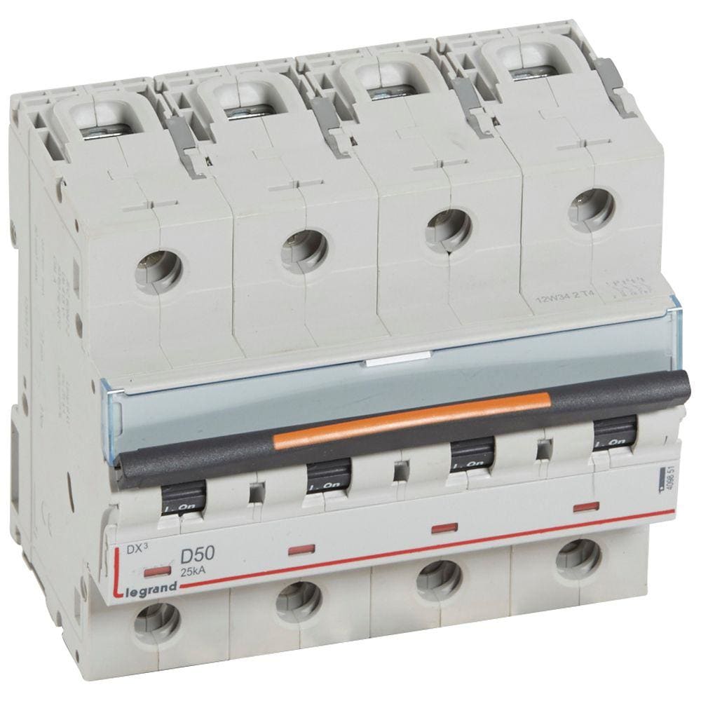 LEGRAND - Magnetotérmico DX³ 25kA - 4P - 400V~ - 50A - curva D