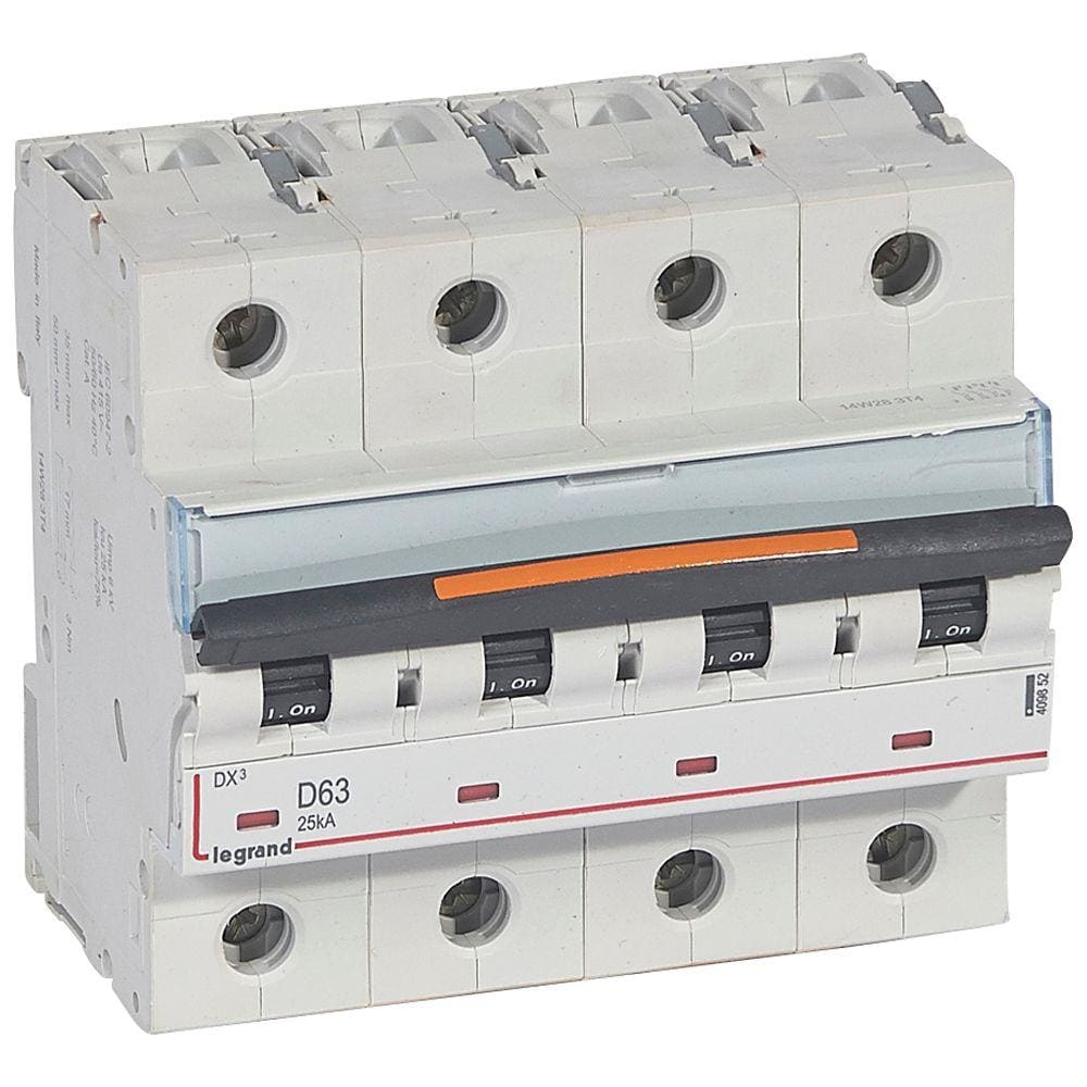 LEGRAND - Magnetotérmico DX³ 25kA - 4P - 400V~ - 63A - curva D