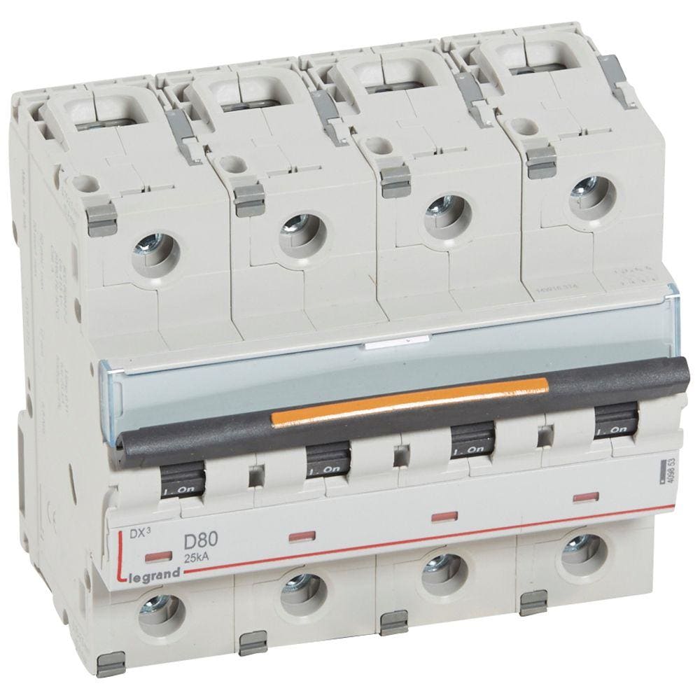 LEGRAND - Magnetotérmico DX³ 25kA - 4P - 400V~ - 80A - curva D