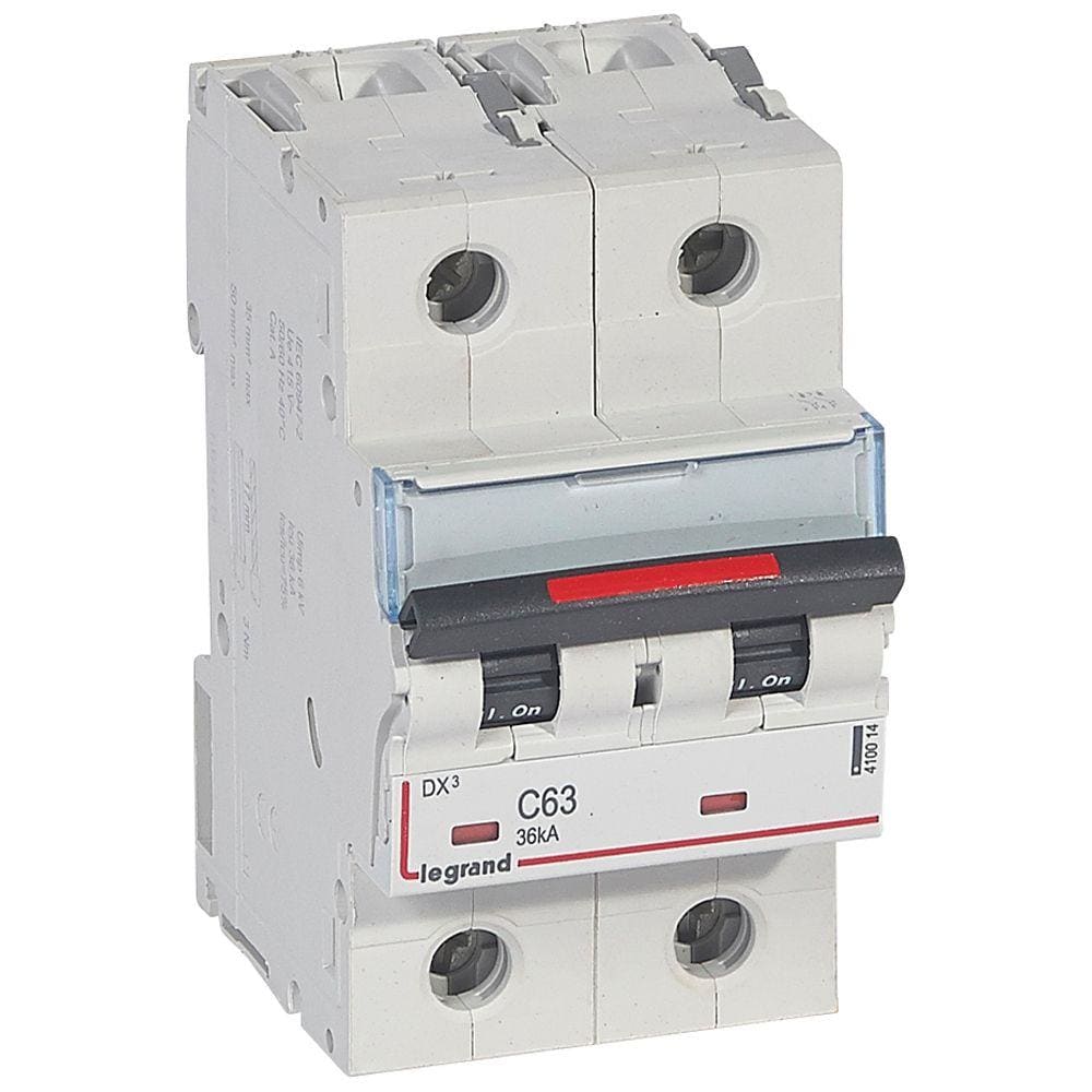 LEGRAND - Magnetotérmico DX³ 36kA - 2P - 230/400V~ - 63A - curva C