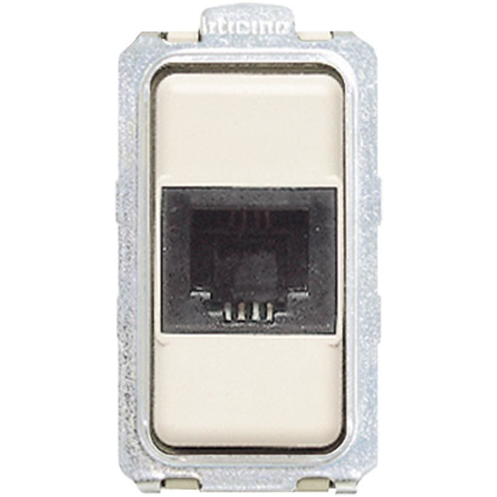 BTICINO - Base teléfono RJ11 Magic - 4 contactos - Marfil