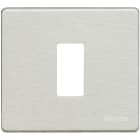 BTICINO - Placa embellecedora Magic de color aluminio natural de 1 módulo centrado